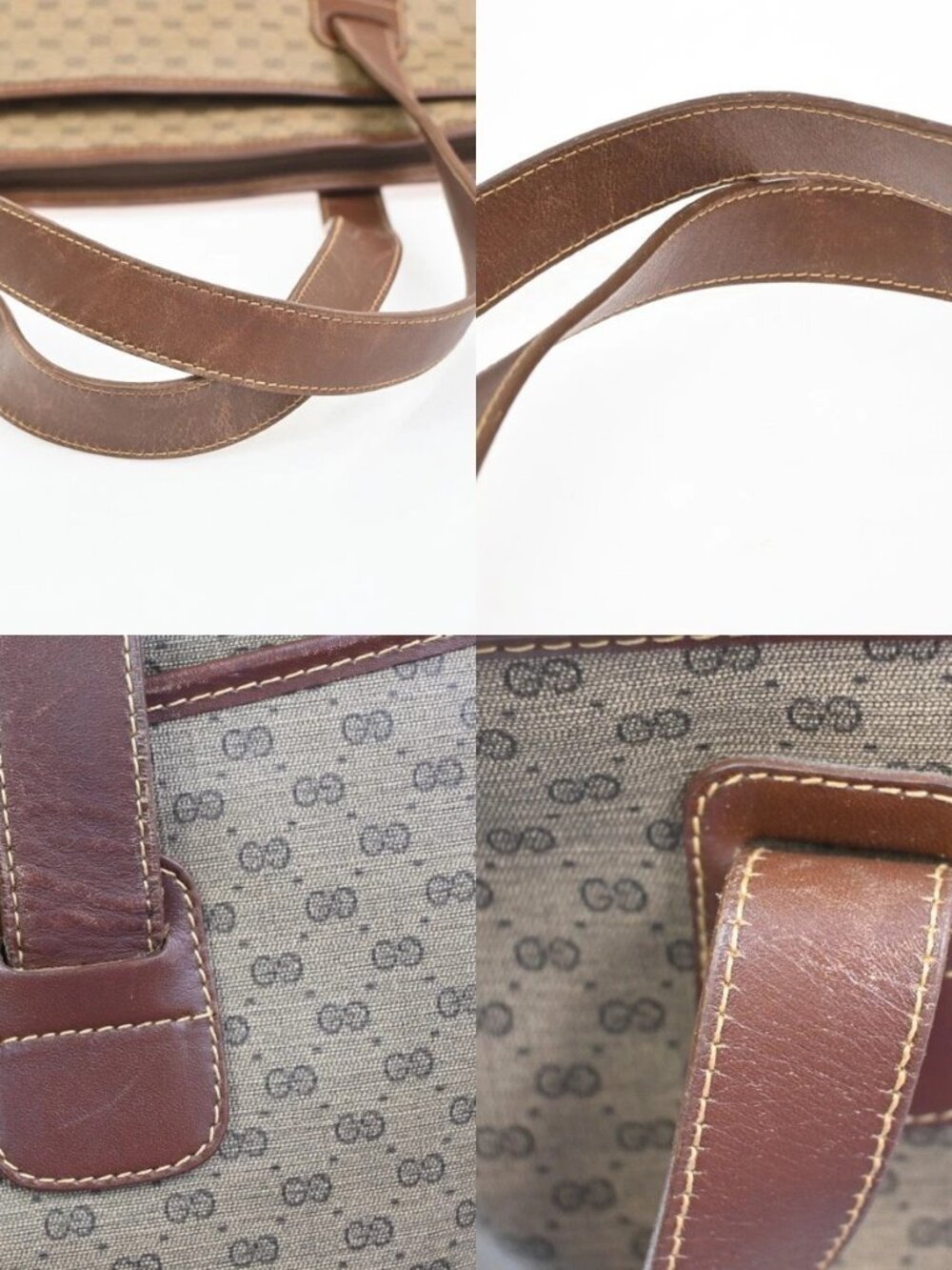 GUCCI Logo Micro GG Pattern Shoulder Tote Bag PVC Leather Brwn GHW Italy 05KC980 - Picture 8 of 16